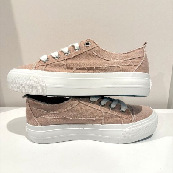 Blowfish Malibu Sneaker 9 Sadie-Sun Canvas Platform Pink Floral Embroidered Boho - Picture 5 of 8